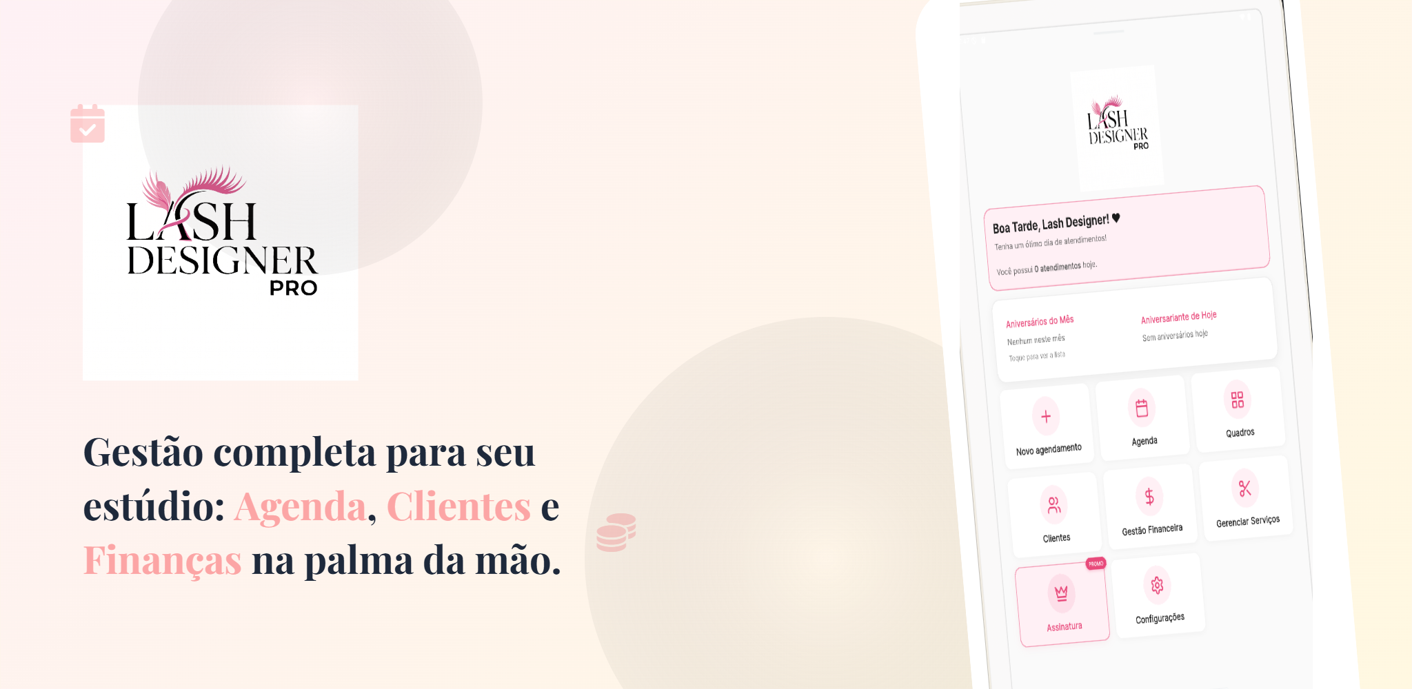 Mockup do app Lash Designer Pro