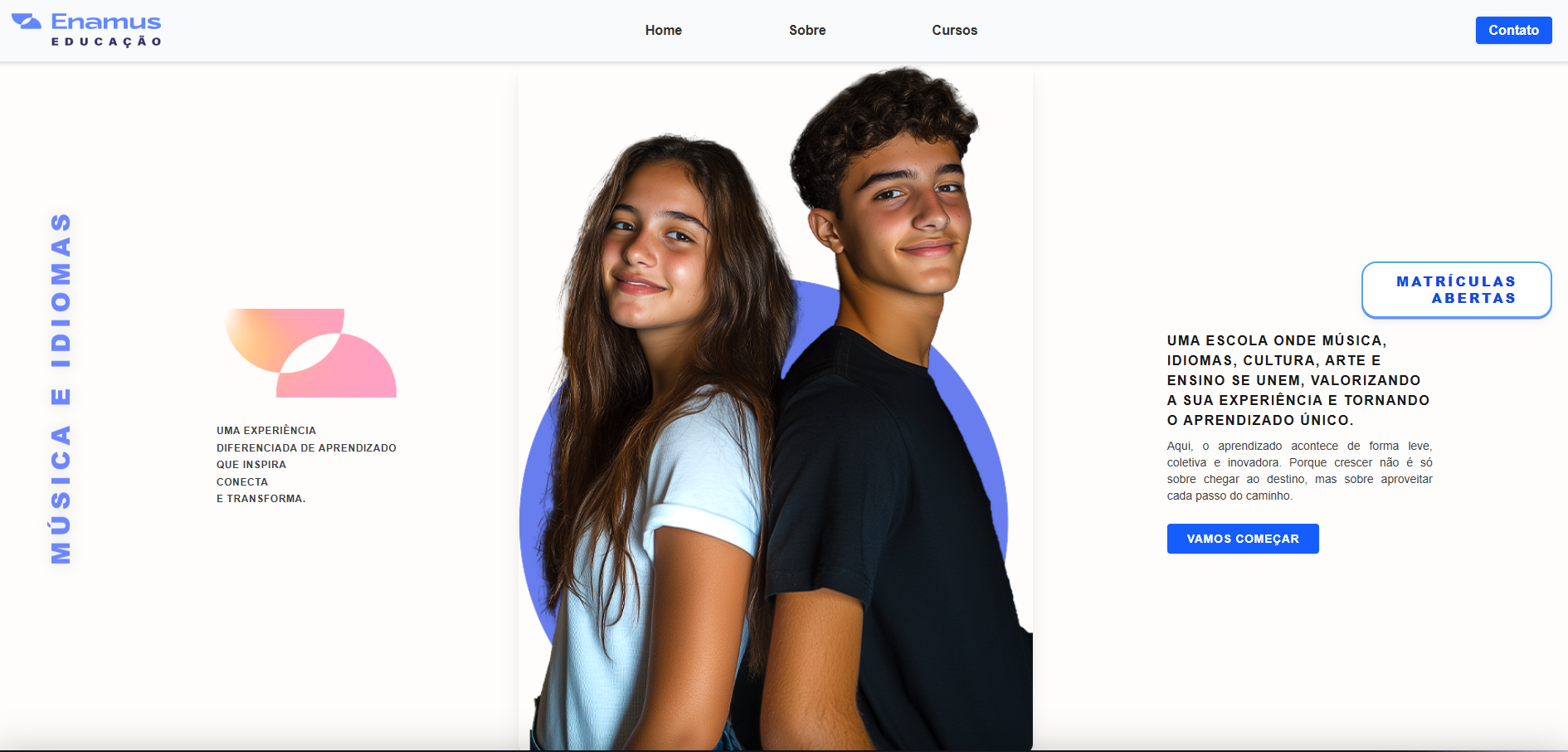 Screenshot do site Enamus Educação