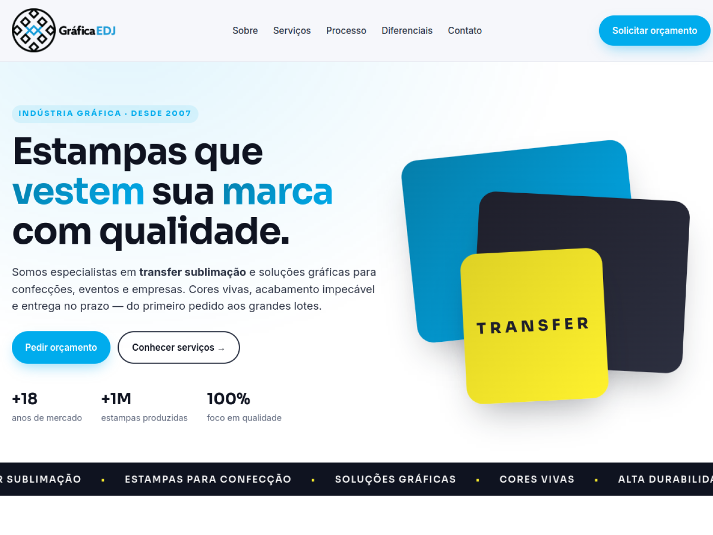 Screenshot do site Gráfica EDJ